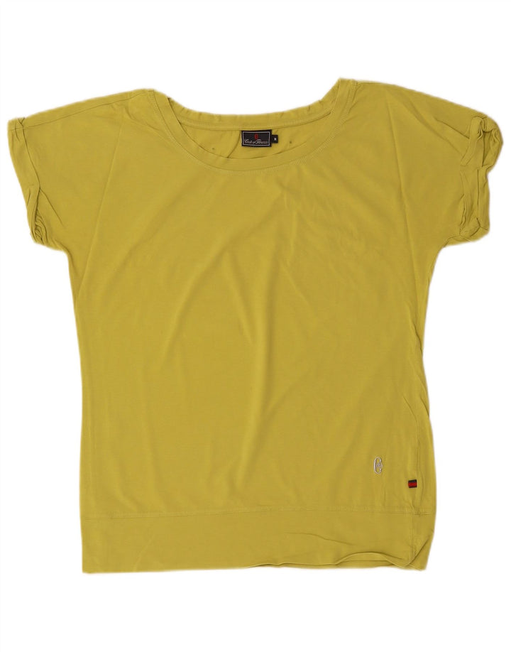 CONTE OF FLORENCE T-shirt da donna Top UK 14 medio cotone kaki
