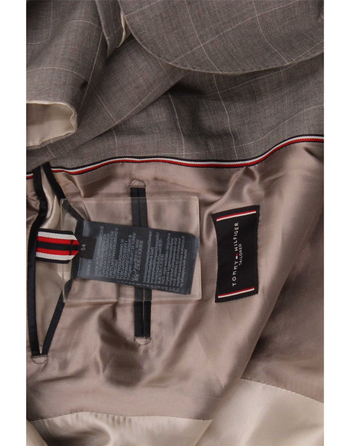 Giacca blazer a 2 bottoni sartoriale da uomo Tommy Hilfiger IT 54 2XL a quadri grigi