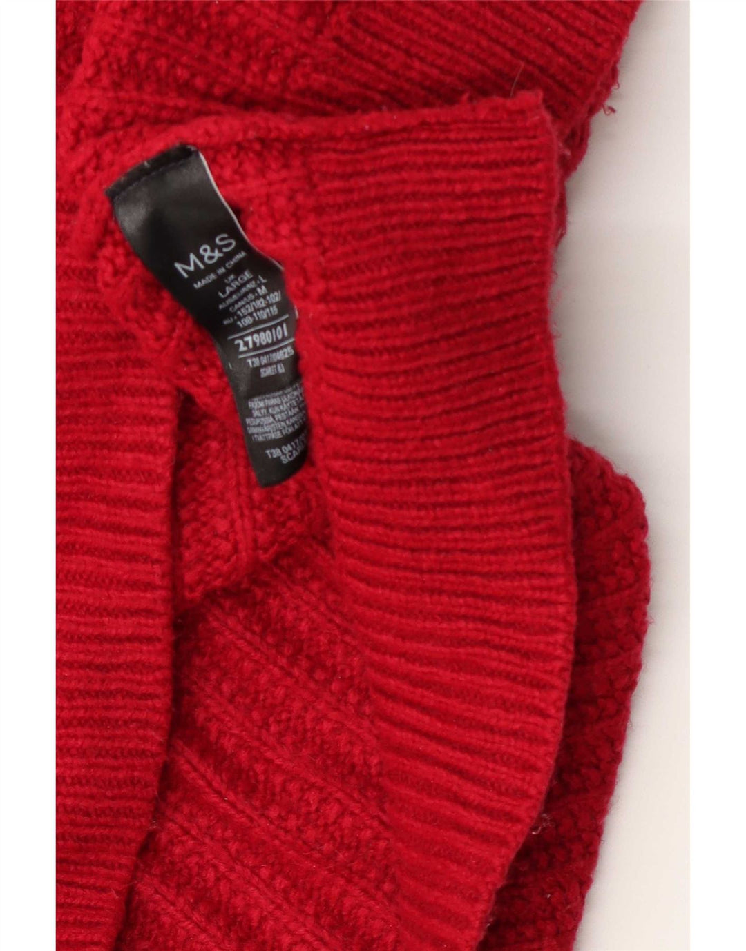 Maglione oversize con scollo a V da donna Marks & Spencer UK 16 grande rosso