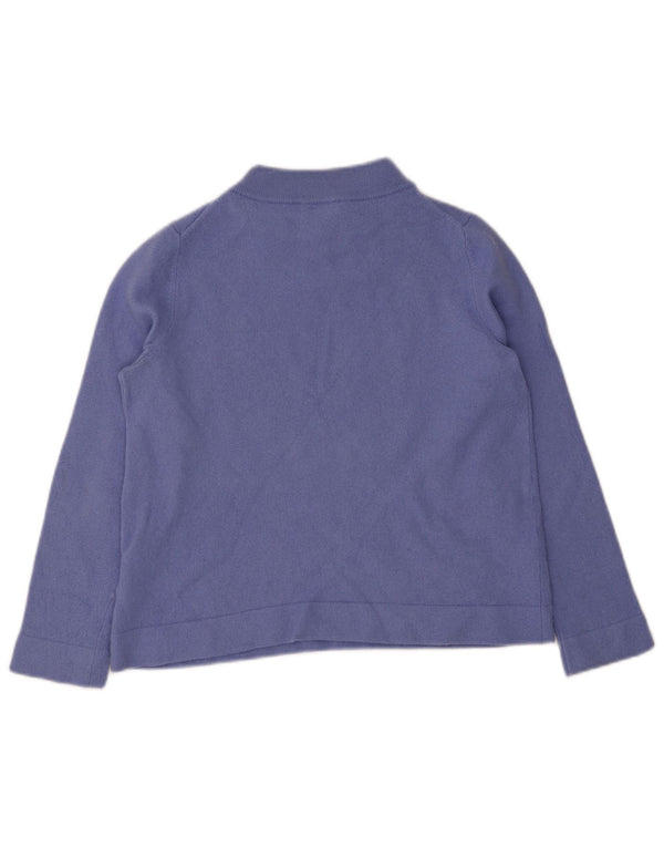 Maglione da donna Hobbs Crop Turtle Neck Jumper UK 14 Large Purple Lana merino