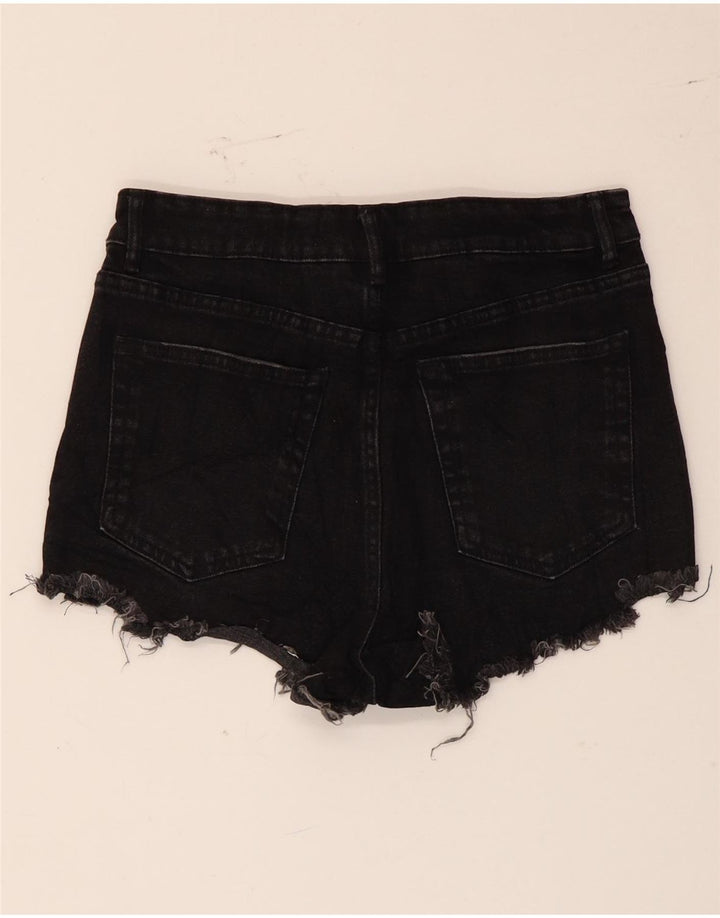 Pantaloncini di jeans da donna ZARA EU 38 piccoli W28 cotone nero