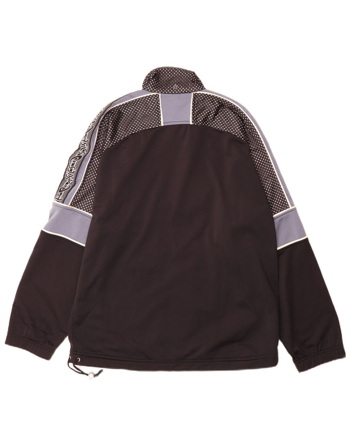 Giacca sportiva da uomo con grafica Asics, giacca in poliestere color block medio nero