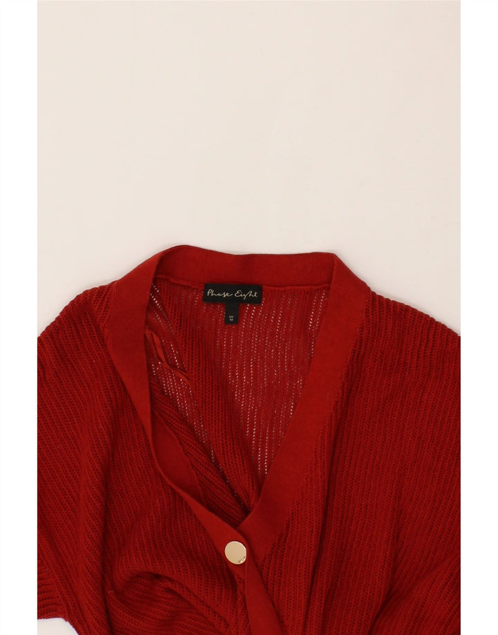 PHASE EIGHT Womens Short Sleeve V-Neck Jumper Sweater UK 14 Medium Red Vintage Phase Eight and Second-Hand Phase Eight from Messina Hembry 