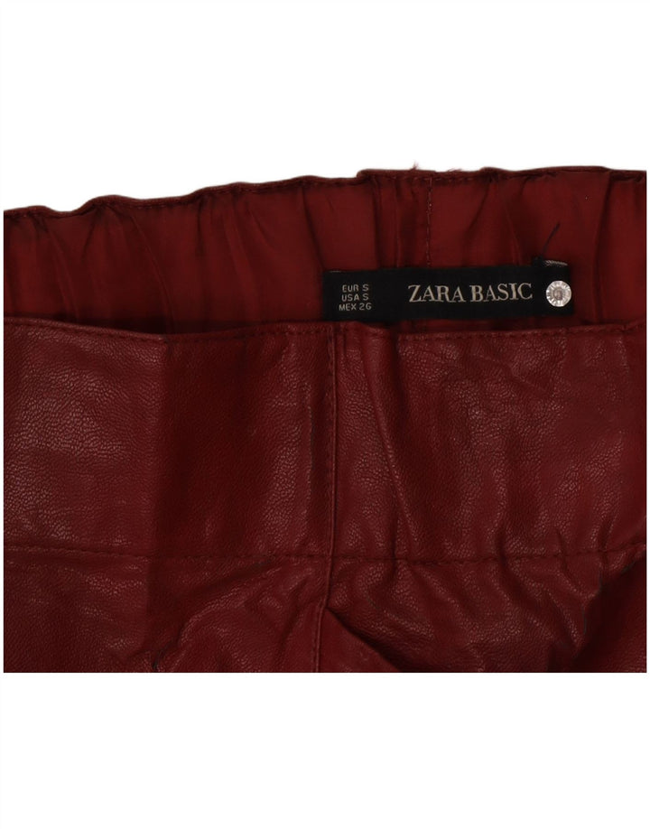 Gonna in pelle Zara da donna piccola W26 bordeaux