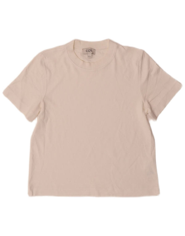 T-shirt Cos da donna Top UK 10 piccola in cotone bianco