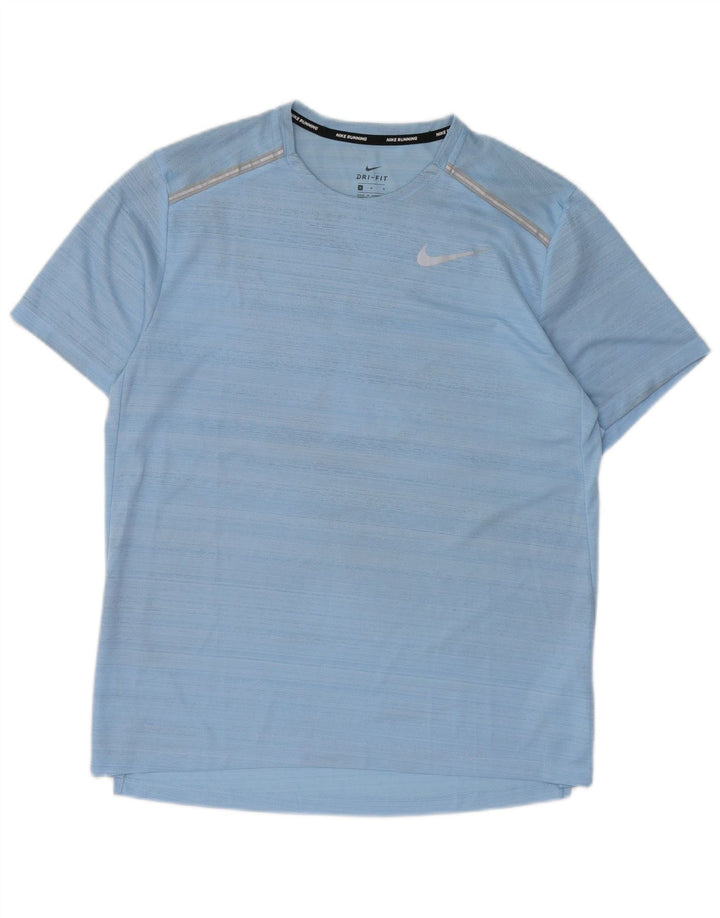 T-shirt Nike Dri Fit da uomo, top in poliestere blu medio