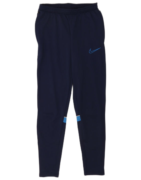 Pantaloni da tuta Nike Dri Fit da uomo, piccoli, in poliestere color block blu navy