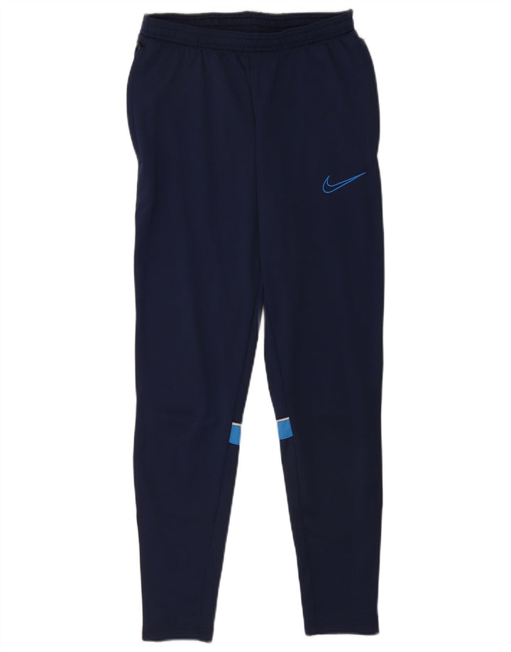 Pantaloni da tuta Nike Dri Fit da uomo, piccoli, in poliestere color block blu navy