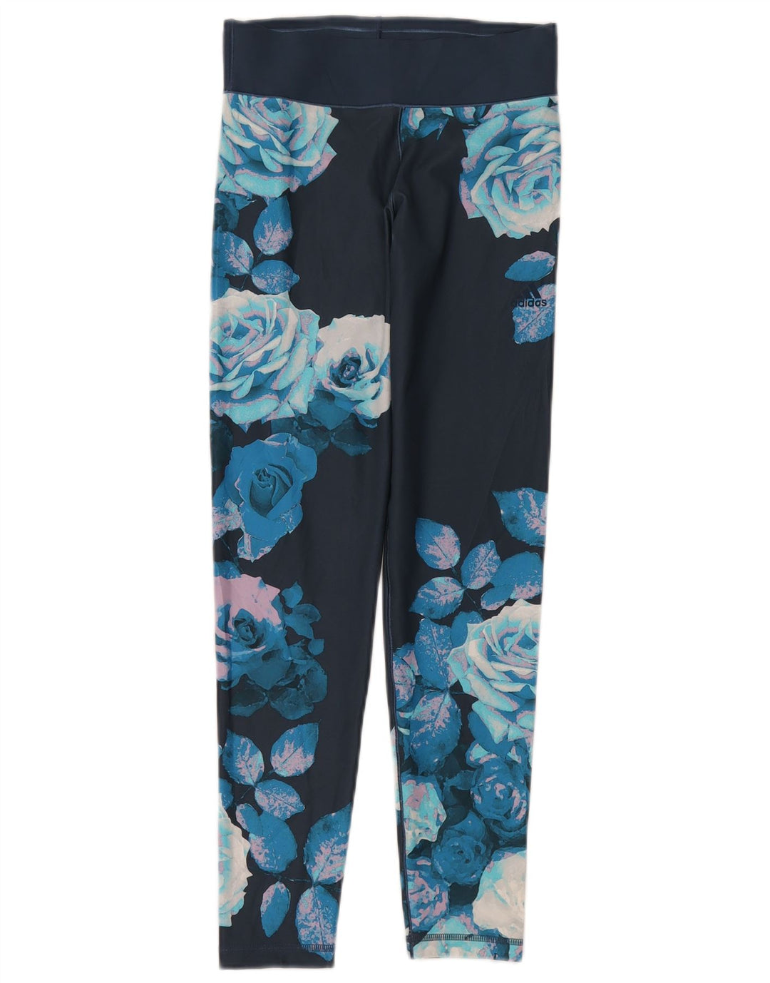 Leggings Adidas Climalite da donna UK 8/10 Piccolo poliestere floreale blu