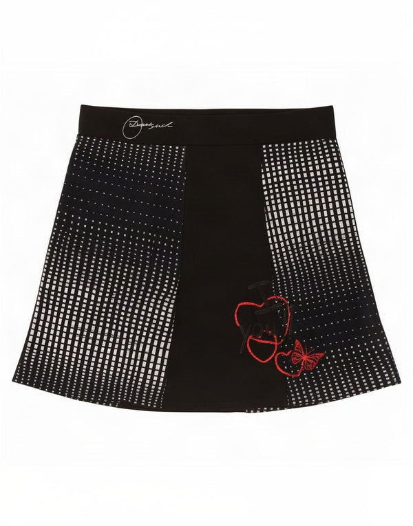 Desigual Minigonna grafica da donna media W32 viscosa geometrica nera
