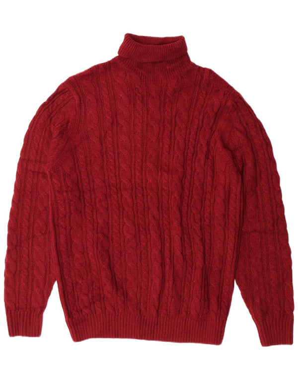 Maglione maglione collo alto da uomo Calliope XL acrilico bordeaux