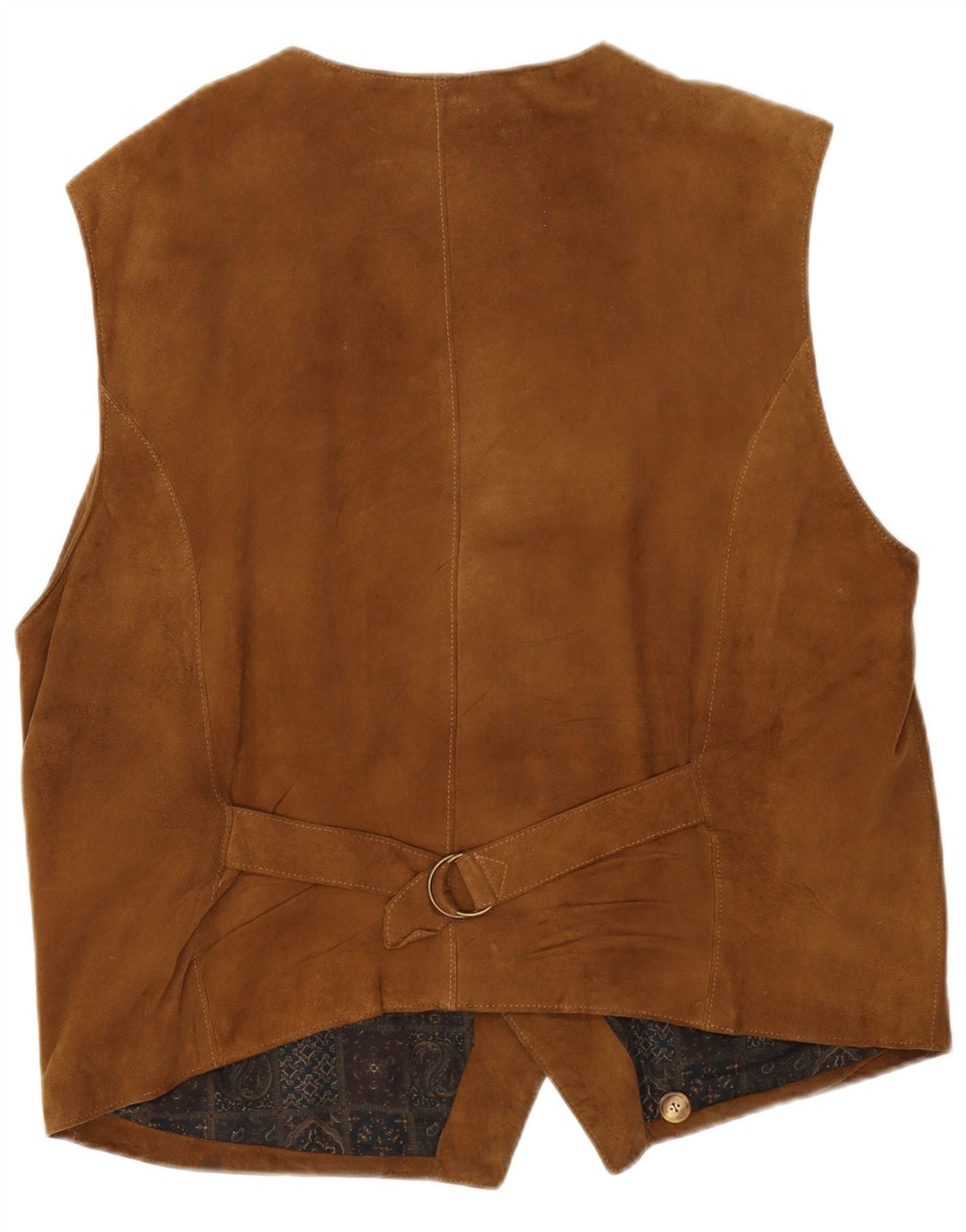 Gilet vintage da uomo in pelle scamosciata IT 56 XL in pelle marrone