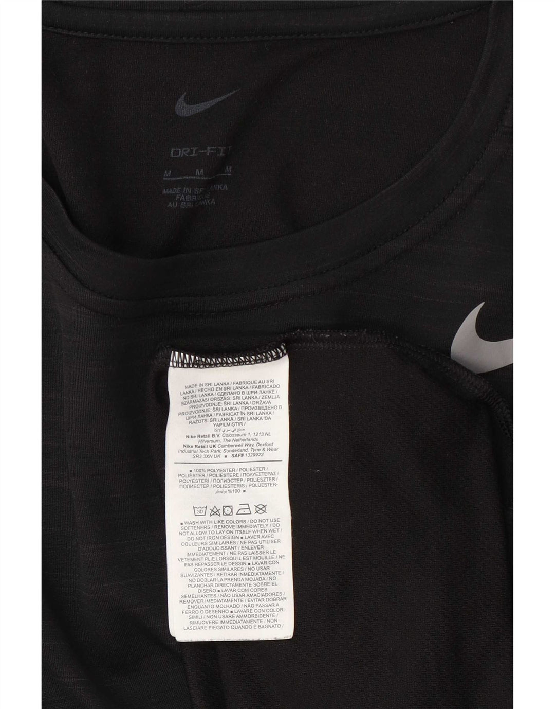 T-shirt Nike da uomo Dri Fit, top in poliestere chiazzato nero medio
