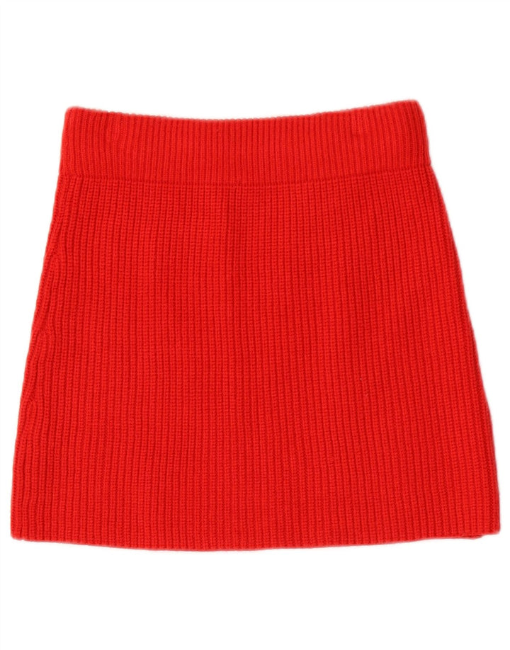 Minigonna in maglia da donna Zara piccola W26 rossa in viscosa