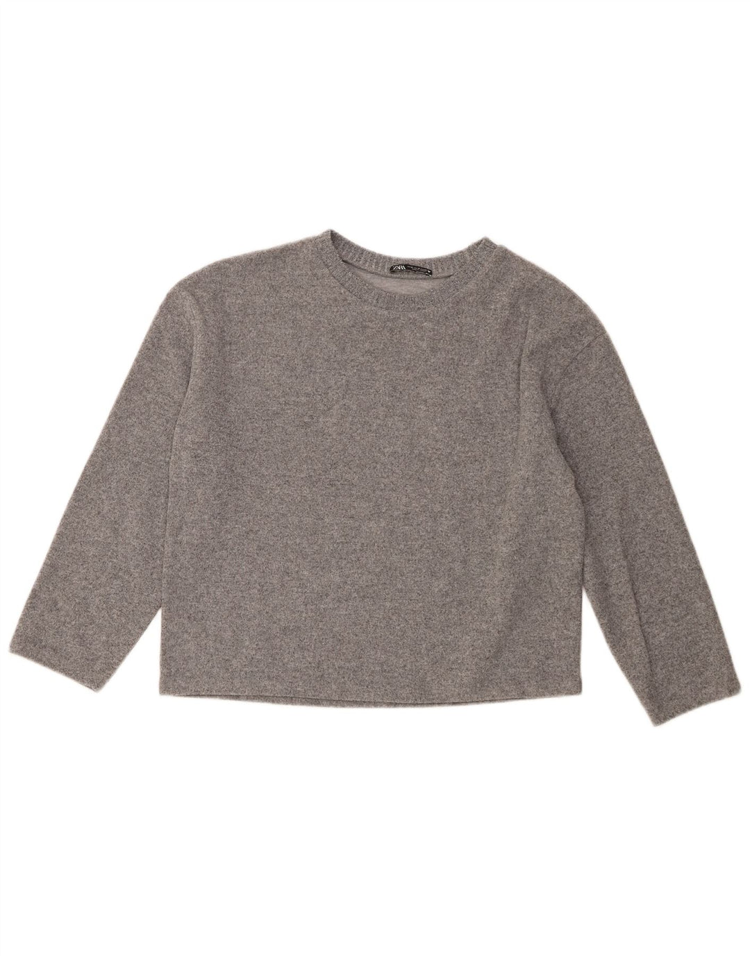 Maglione maglione girocollo da donna Zara UK 14 Poliestere grigio medio