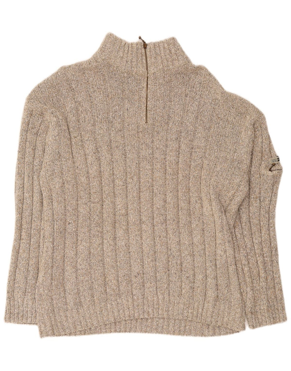 Maglione da uomo con collo con zip Cotton Republic 2XL Beige chiazzato