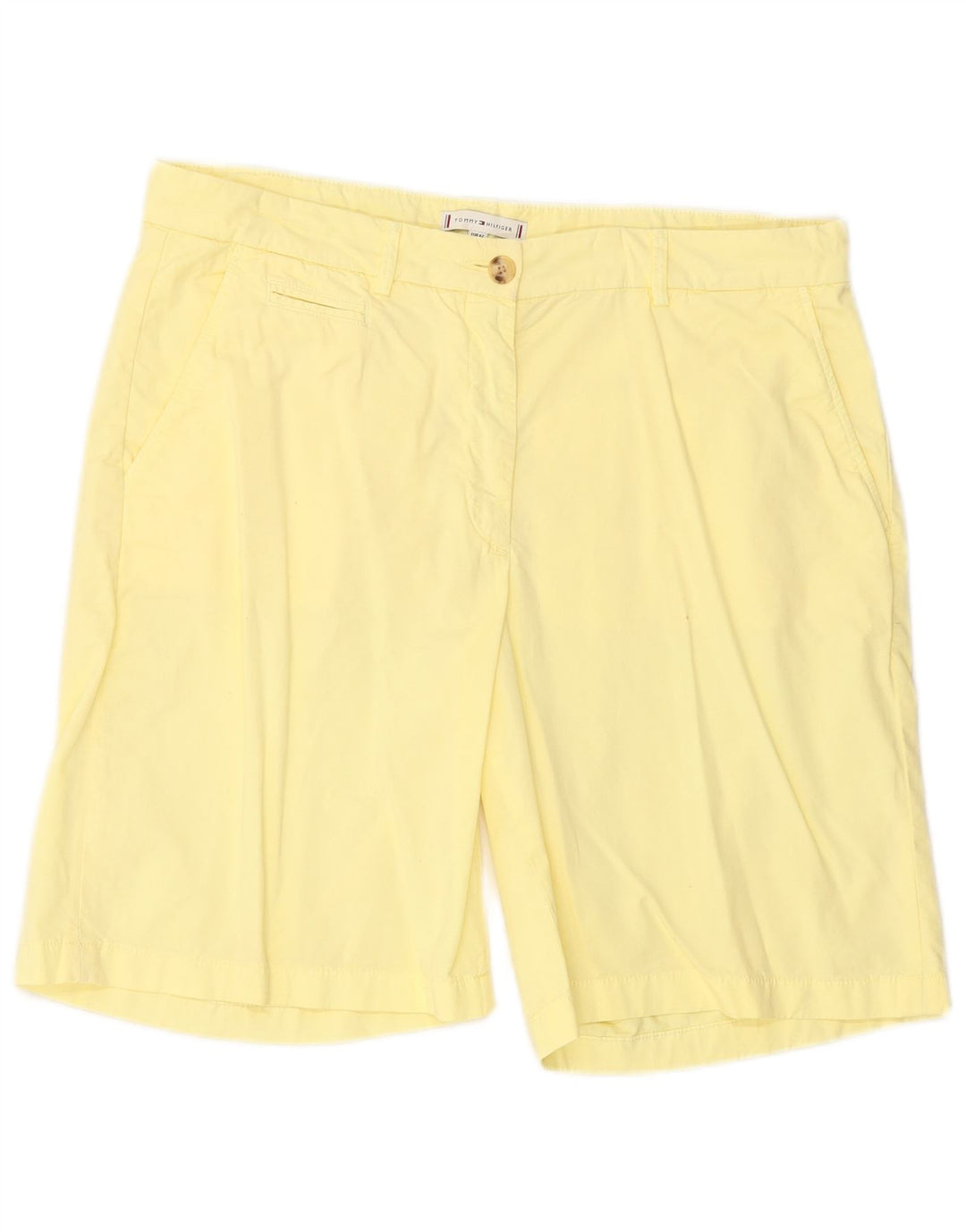 TOMMY HILFIGER Pantaloncini chino da donna UK 14 Large W34 Giallo