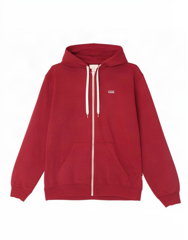 Felpa con cappuccio e zip da donna Vans UK 16 grande in cotone bordeaux