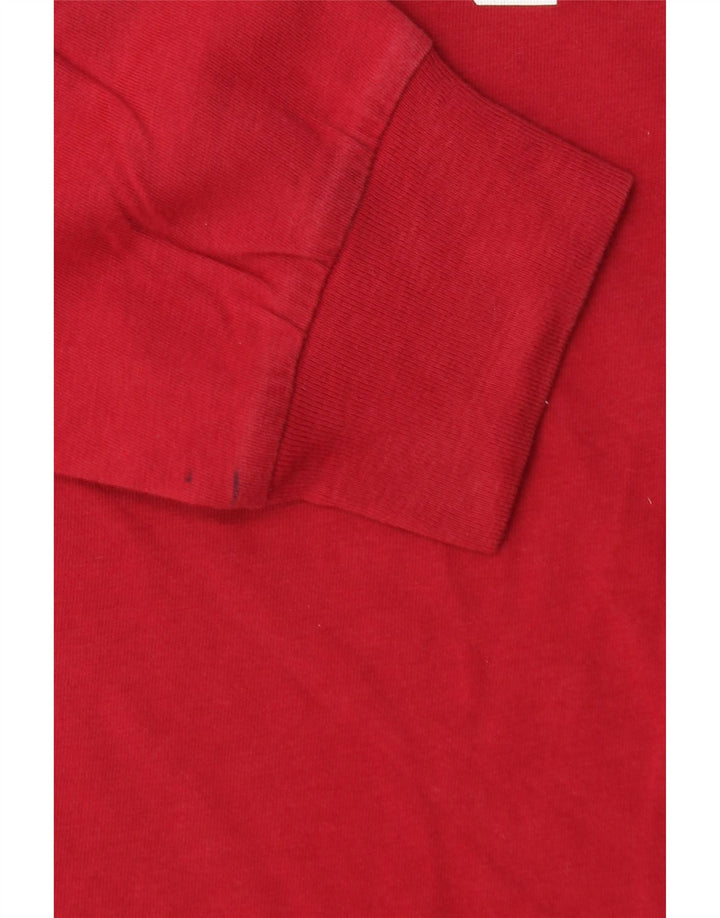 VANS Top grafico da uomo con vestibilità classica, manica lunga, piccolo, cotone rosso