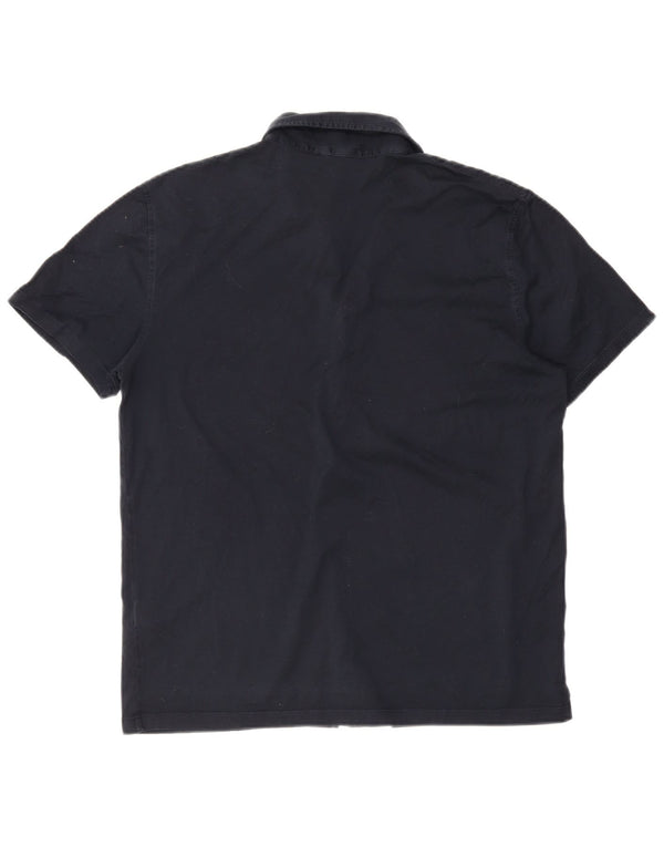 Camicia a maniche corte da uomo Reiss XL in cotone blu navy