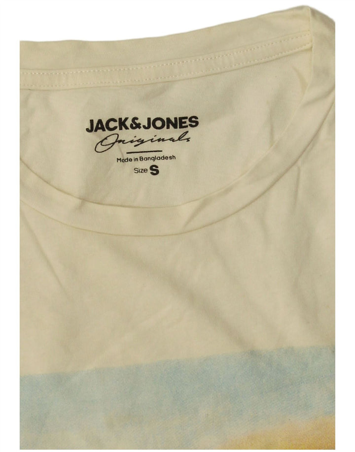 T-shirt grafica da uomo Jack & Jones Top piccola in cotone bianco