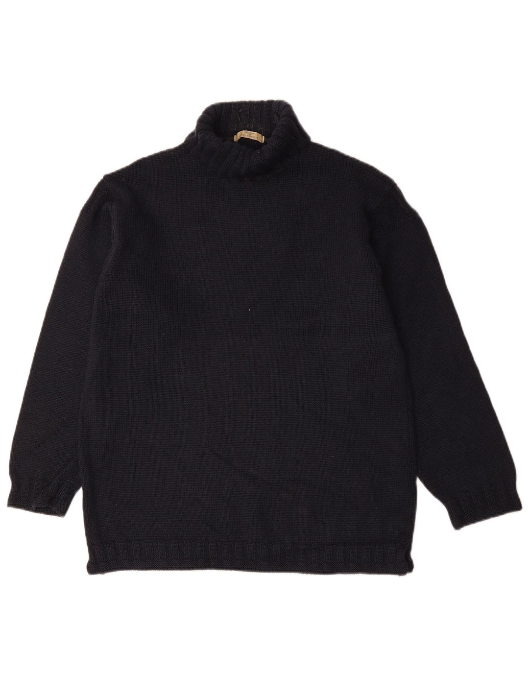 Maglione maglione da uomo Marks & Spencer a collo alto in lana blu navy media