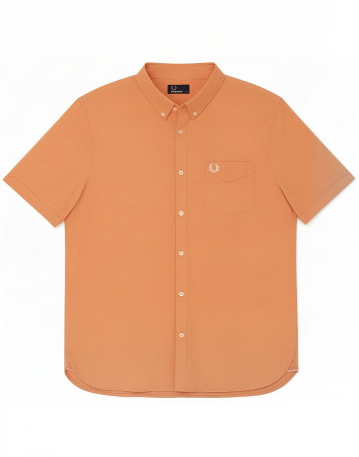 Camicia a maniche corte da uomo Fred Perry Large in cotone arancione