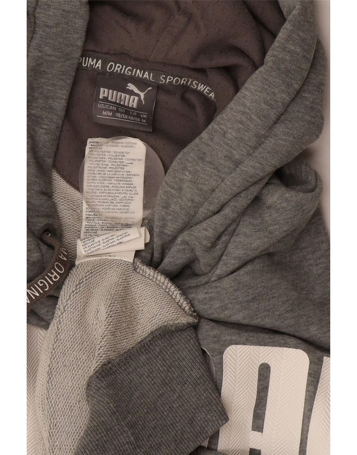 Felpa con cappuccio grafica da uomo Puma in cotone grigio medio