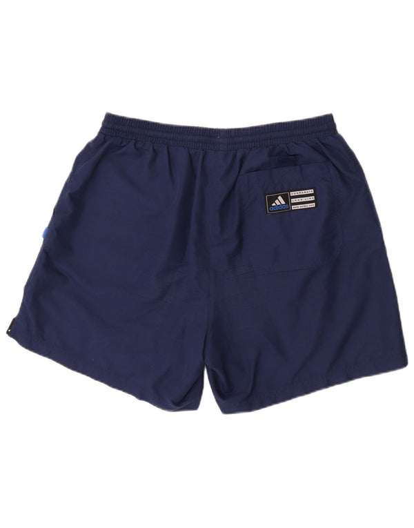 Pantaloncini sportivi da uomo Adidas grandi sportivi in poliestere blu navy