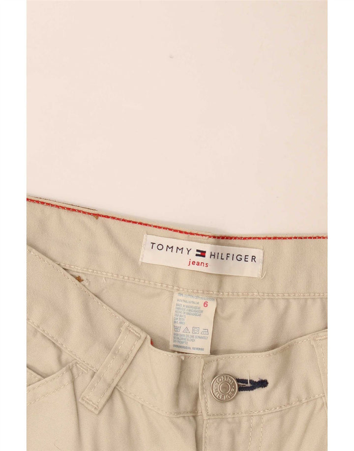 Pantaloni corti cargo da donna Tommy Hilfiger US 6 medi W28 L24 bianchi