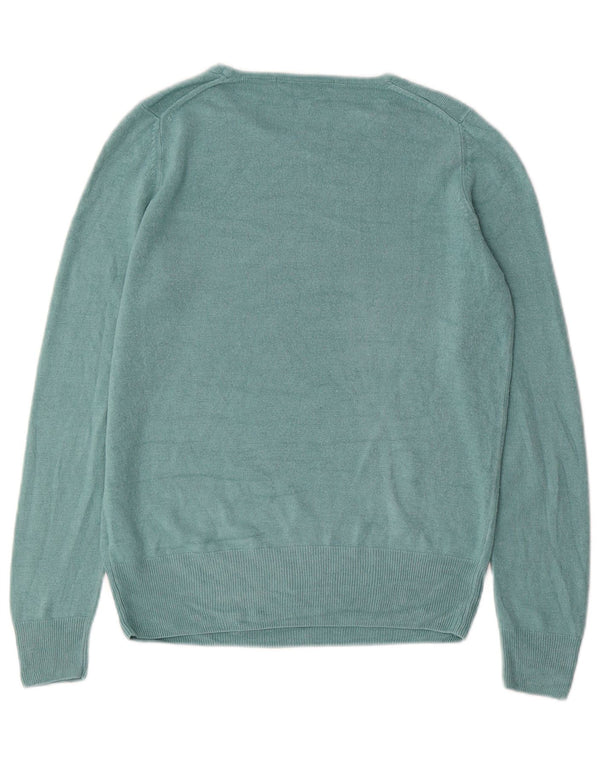 Maglione maglione con scollo a barca da donna Marks & Spencer UK 10 piccolo acrilico blu