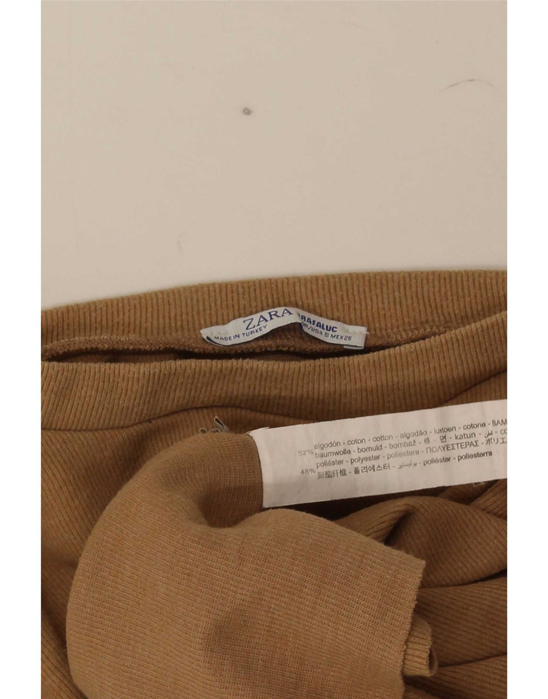 Top corto oversize Zara Trafaluc da donna piccolo in cotone marrone