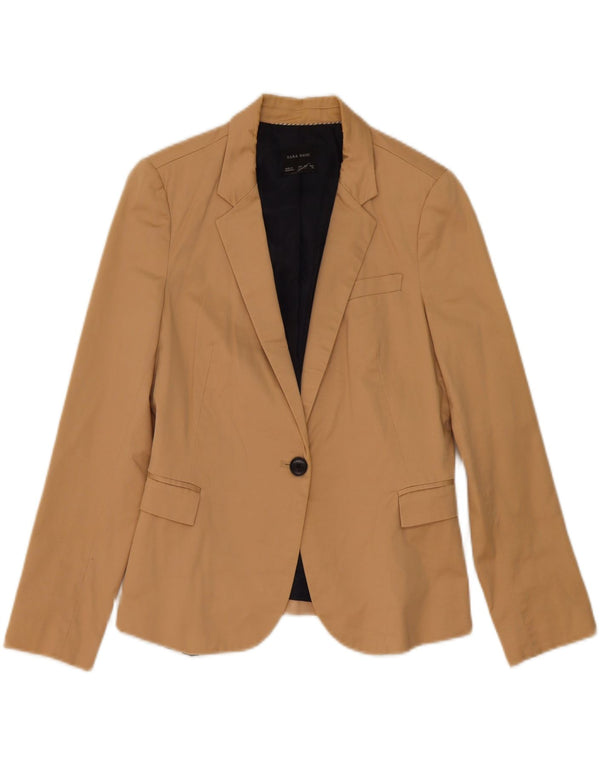 Giacca blazer a 1 bottone da donna Zara UK 16 grande beige