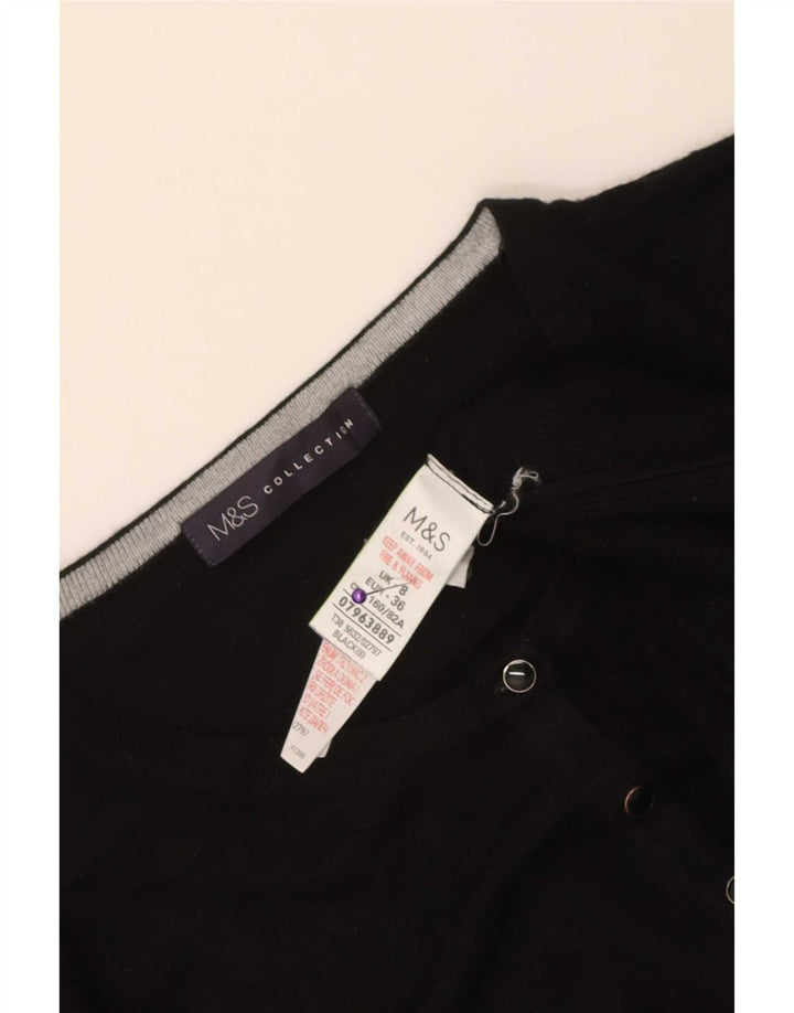 Maglione cardigan da donna Zara UK 8 piccolo in viscosa nera