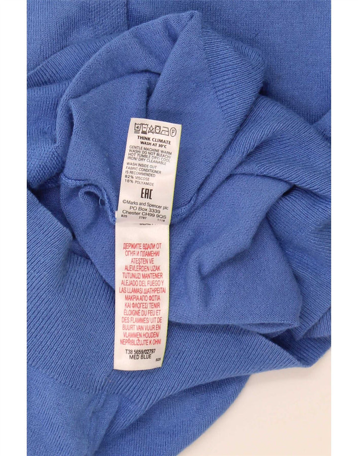 Maglione cardigan da donna Marks & Spencer UK 12 Viscosa blu medio