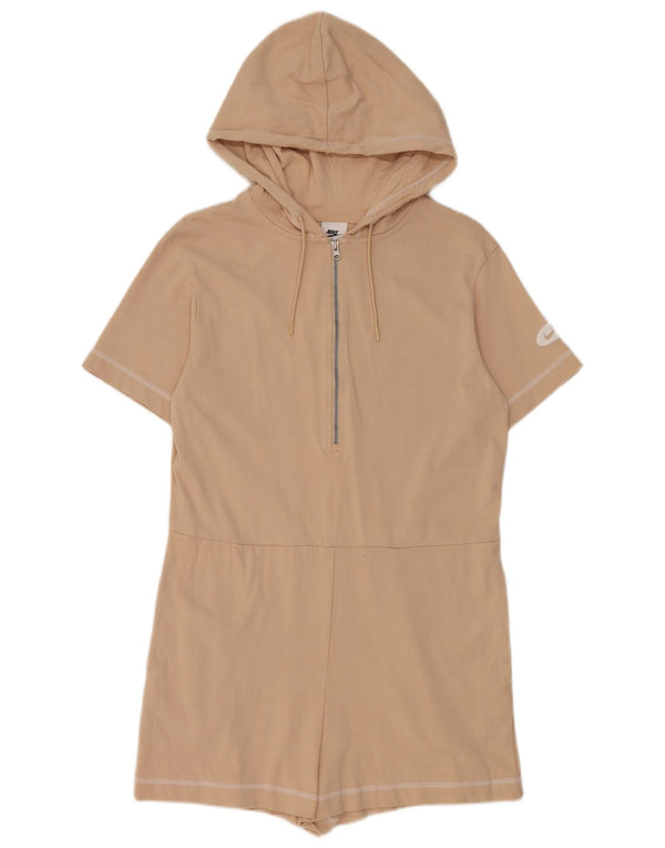 Tutina corta con cappuccio Nike da donna UK 12 cotone beige medio
