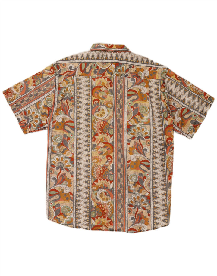 Camicia vintage da uomo a maniche corte grande floreale multicolore