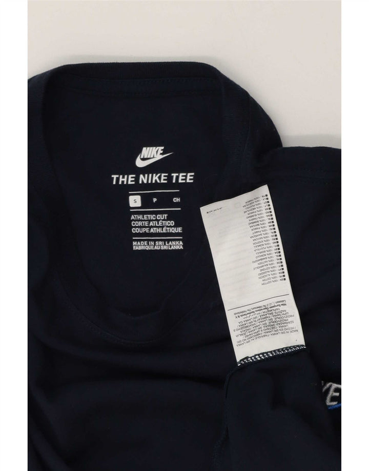 T-shirt Nike da uomo dal taglio atletico, piccola, in cotone blu navy