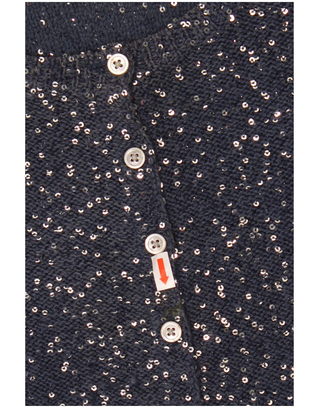 JIGSAW Maglione cardigan corto da donna UK 12 Poliestere blu navy medio