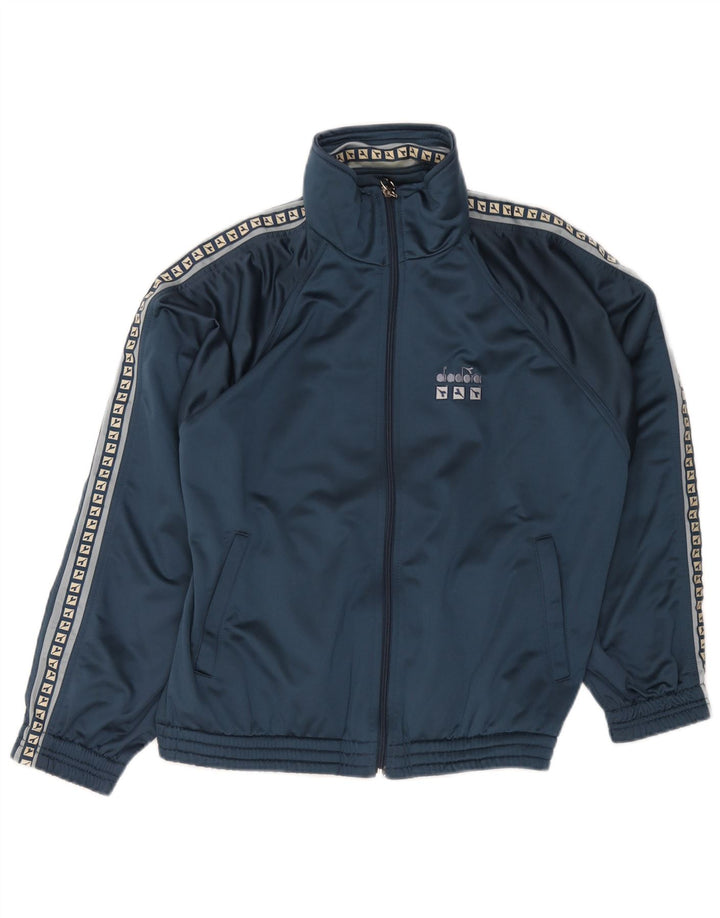 Giacca da ginnastica grafica da uomo Diadora UK 38 poliestere blu medio