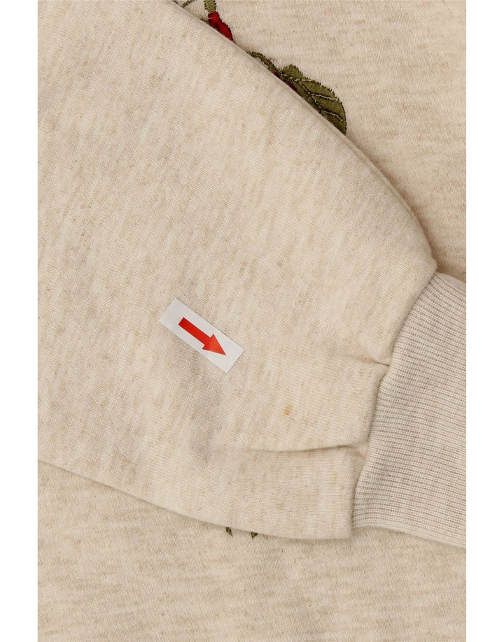 Felpa oversize da donna Oak Tree, maglione UK 10, piccolo beige floreale