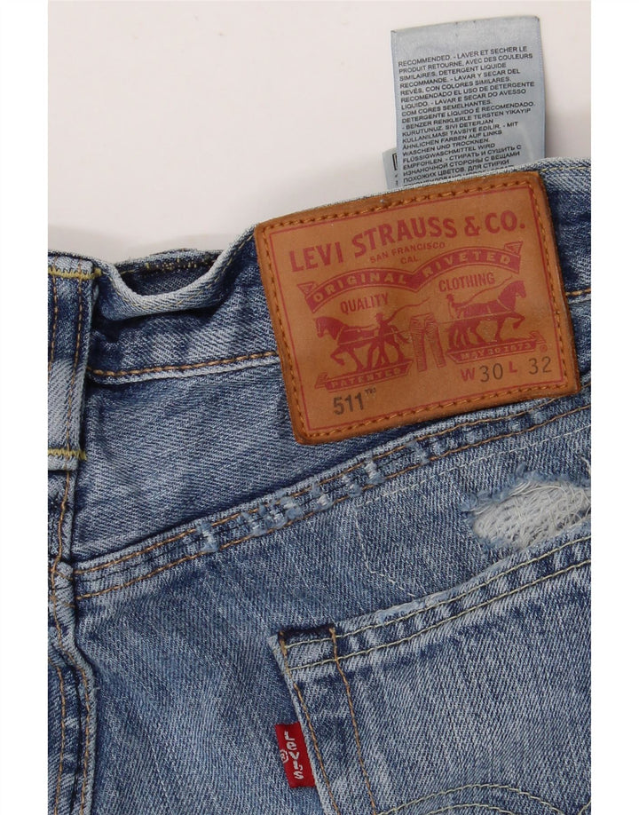 Jeans Levi's da donna 511 slim effetto consumato W30 L27 cotone blu