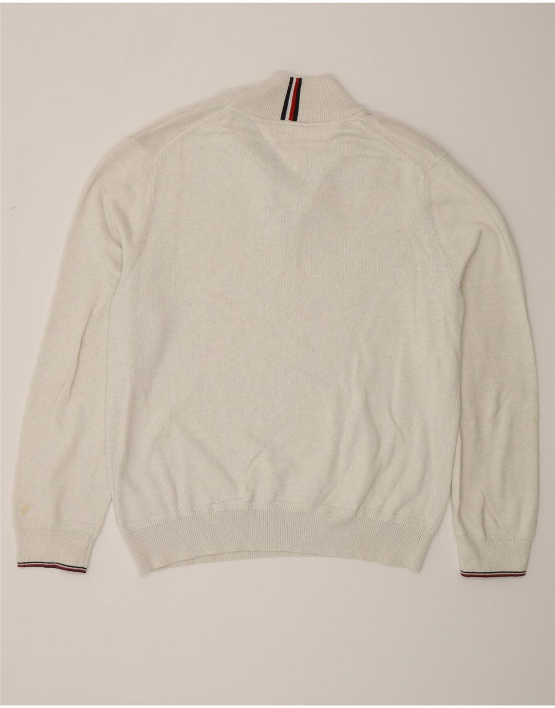 Maglione maglione con zip da uomo Tommy Hilfiger grande cotone grigio