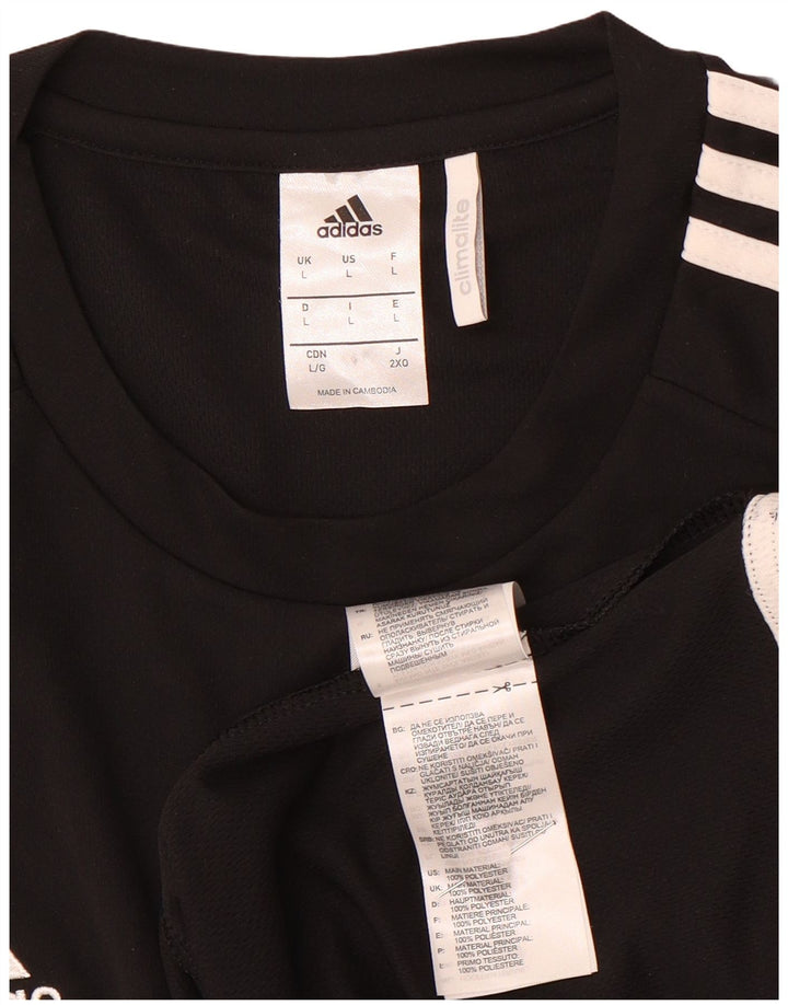 T-shirt Adidas Climalite da uomo, grande, in poliestere color block nero