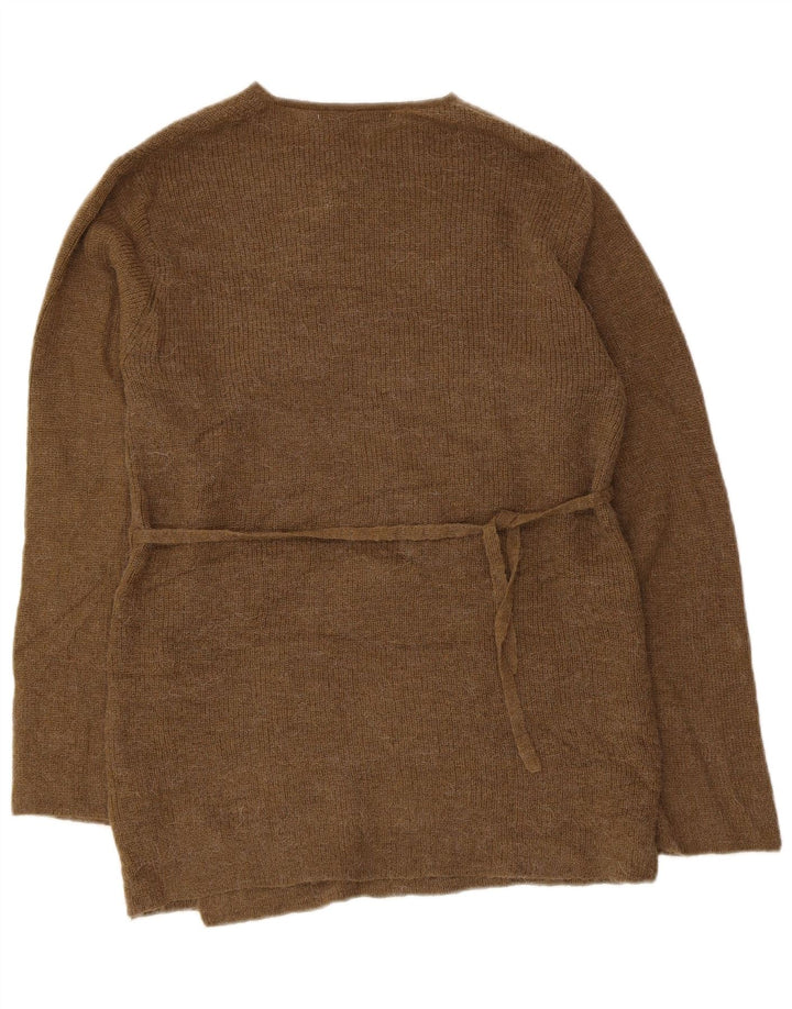 Maglione cardigan avvolgente da donna Zara UK 10 piccolo kaki poliammide