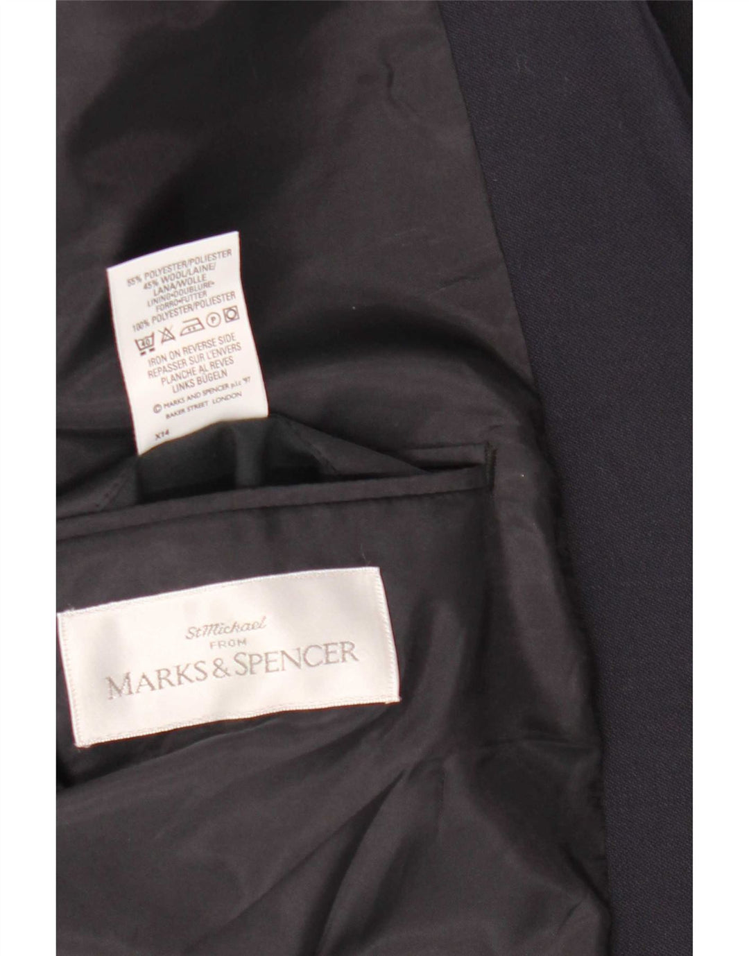 Giacca blazer a 2 bottoni da uomo Marks & Spencer UK 38 medio blu navy