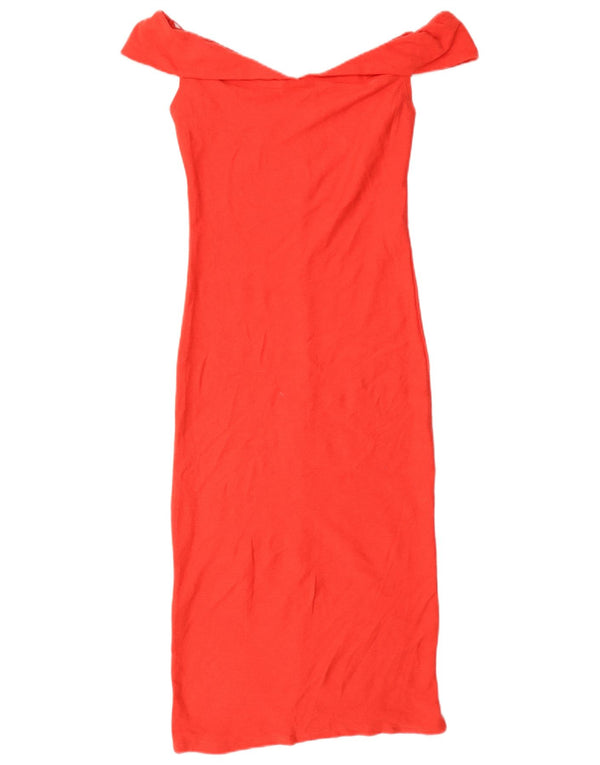 Abito Zara Trafaluc da donna con spalle scoperte UK 10 piccolo rosso