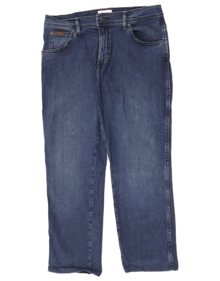Jeans Wrangler Texas Slim da uomo W32 L26 cotone blu navy