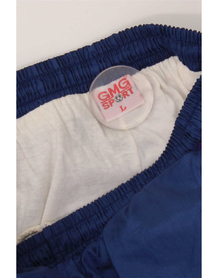 Pantaloni da tuta da uomo vintage da jogging grandi poliestere blu navy