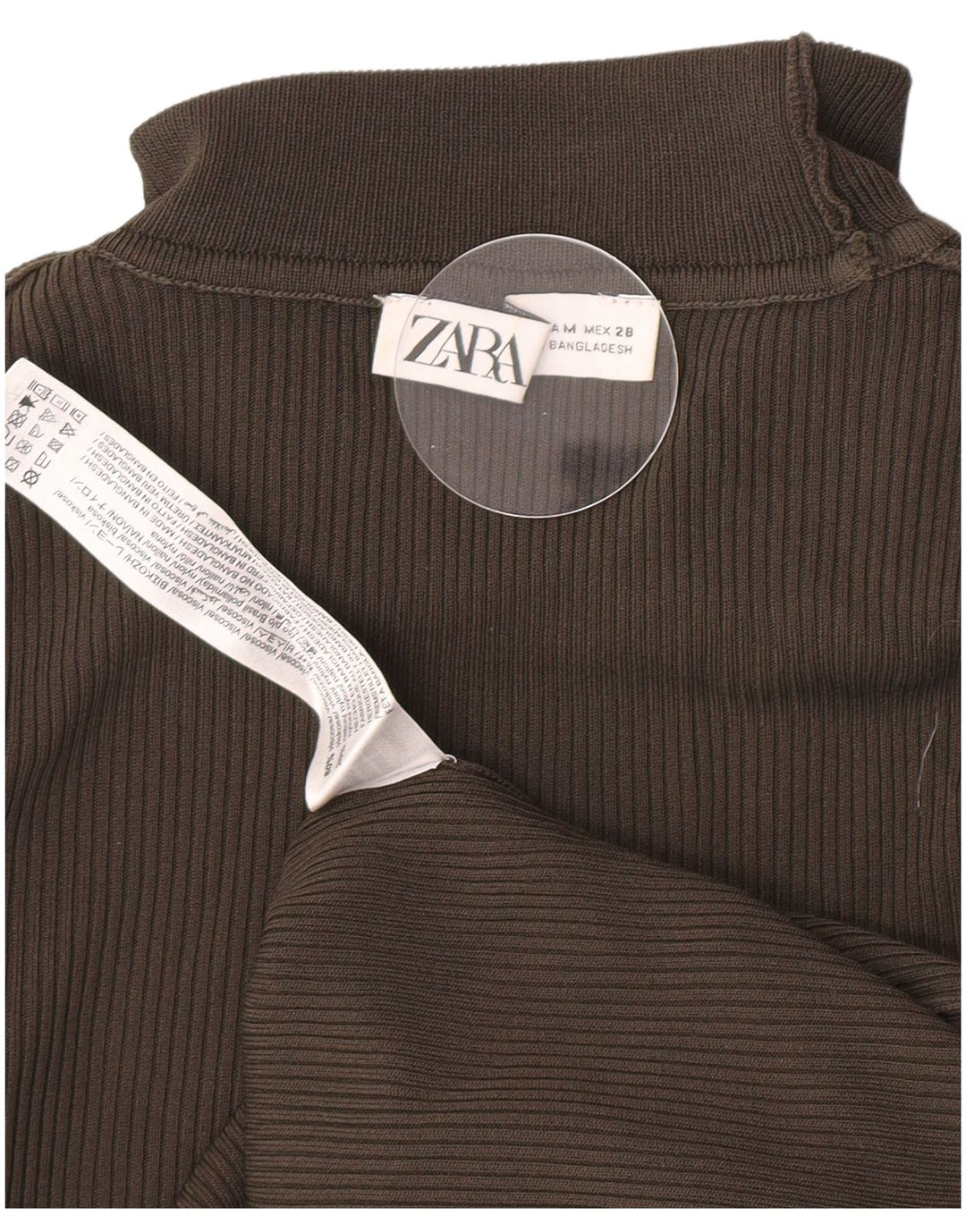 Maglione maglione collo alto da donna Zara UK 12 Viscosa grigio medio